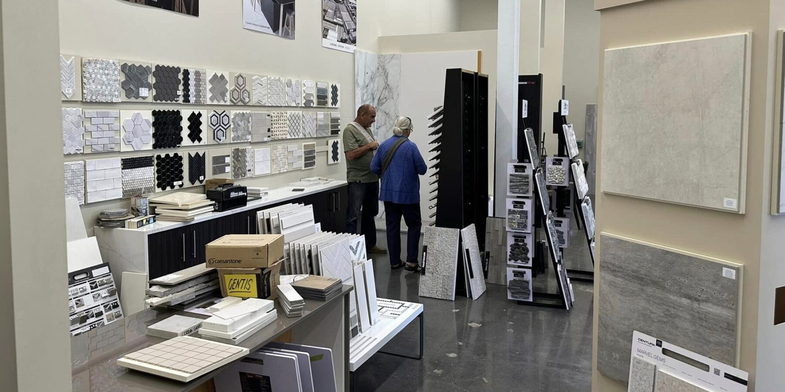 Tile and stone sample displays