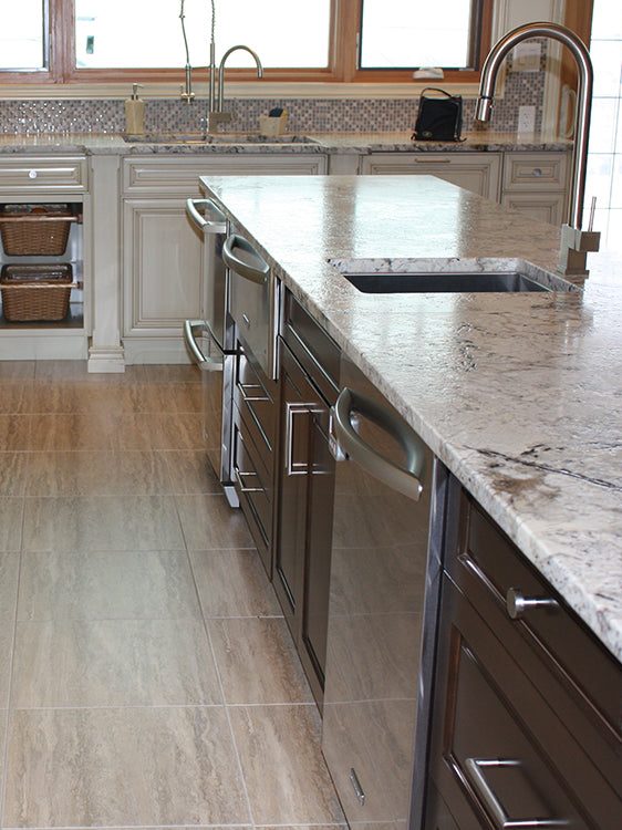 Kitchen with a tile floor